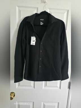 Womems FLX Black Button-Up Shirt